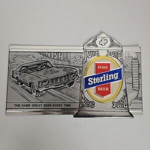 1974 STERLING Pure Beer Auto‎ Racing Nascar Embosograph Sign Heileman Brewing